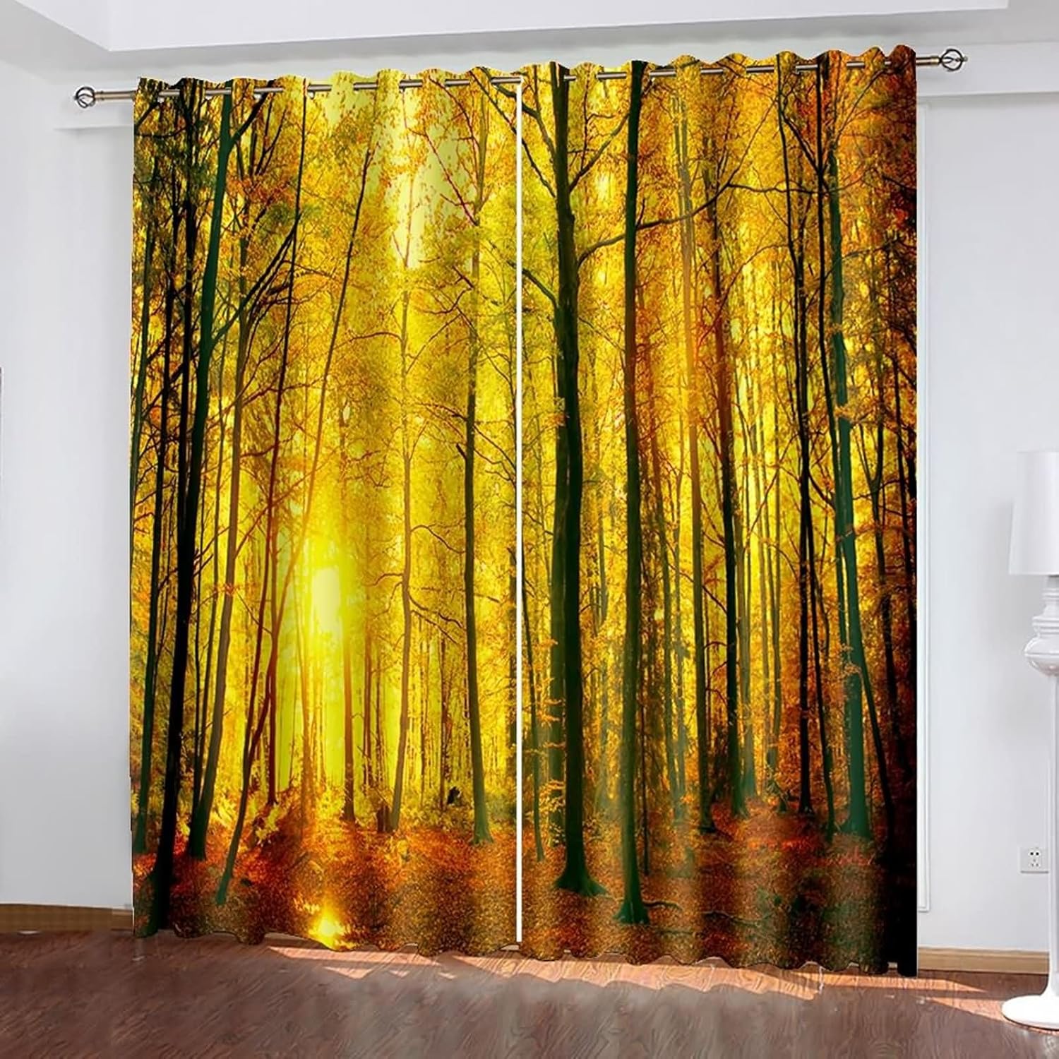 Blackout Curtains for Dining Room 2 Pack Yellow Black with Eyelet