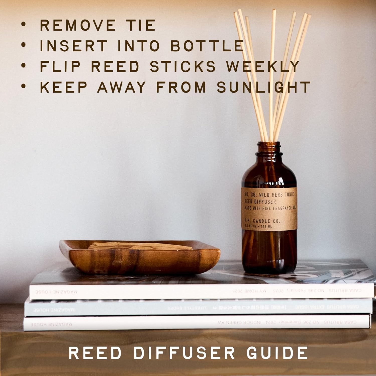 PF Candle Co Amber Moss Reed Diffuser Set 35 Fl Oz