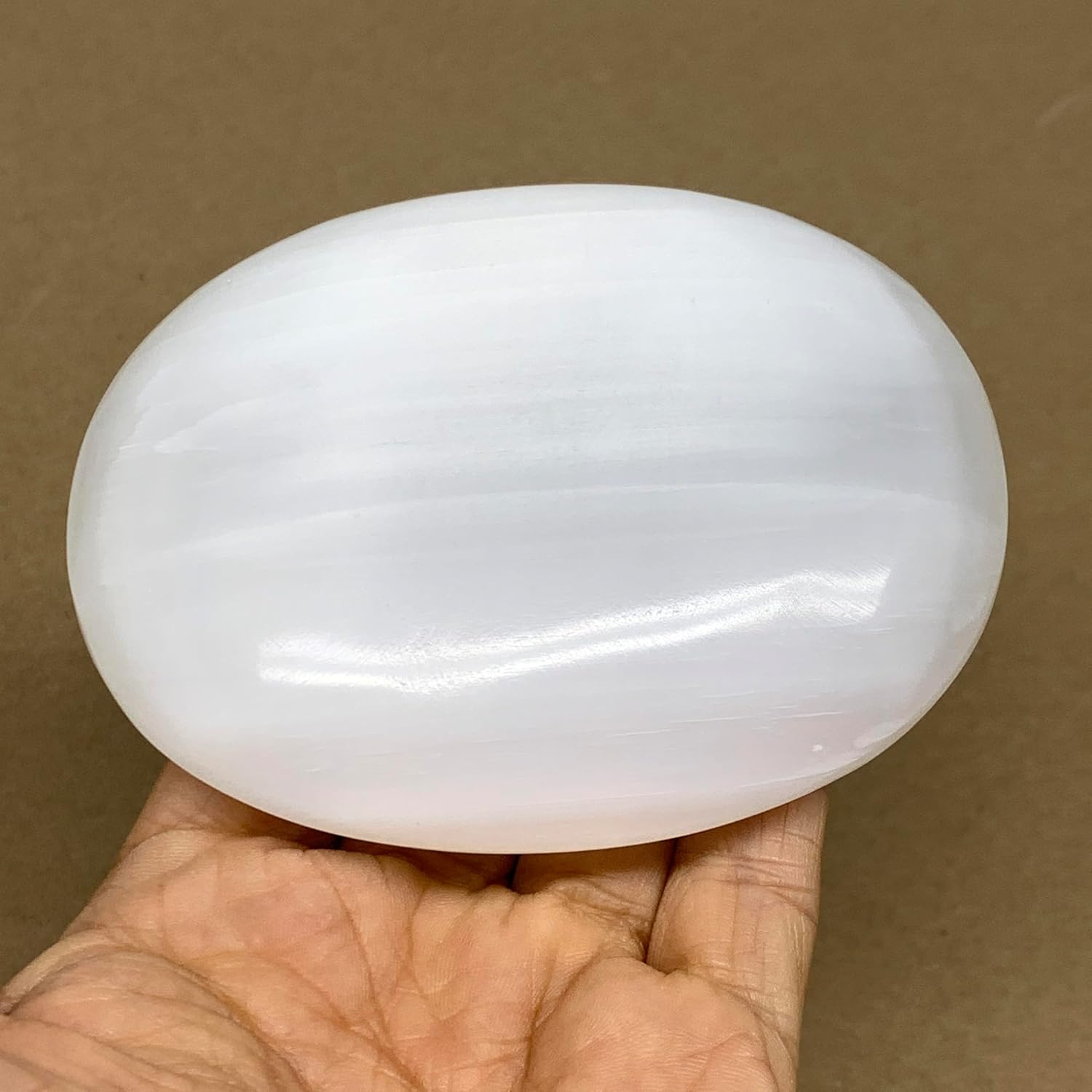 WatanGems Large Natural Selenite Palm-Stone Crystal Pillow Shape 06lbs