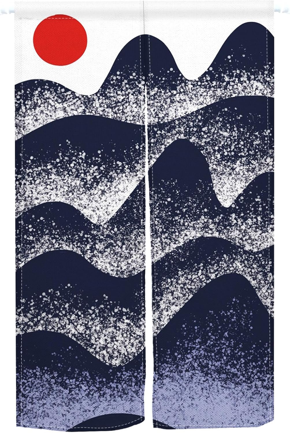 Japanese Noren Door Curtain with Sunset Mountain Landscape Design