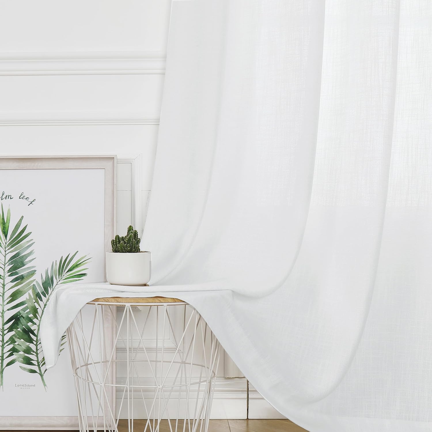 Central Park White Curtain Panel 100x95 Extra Wide