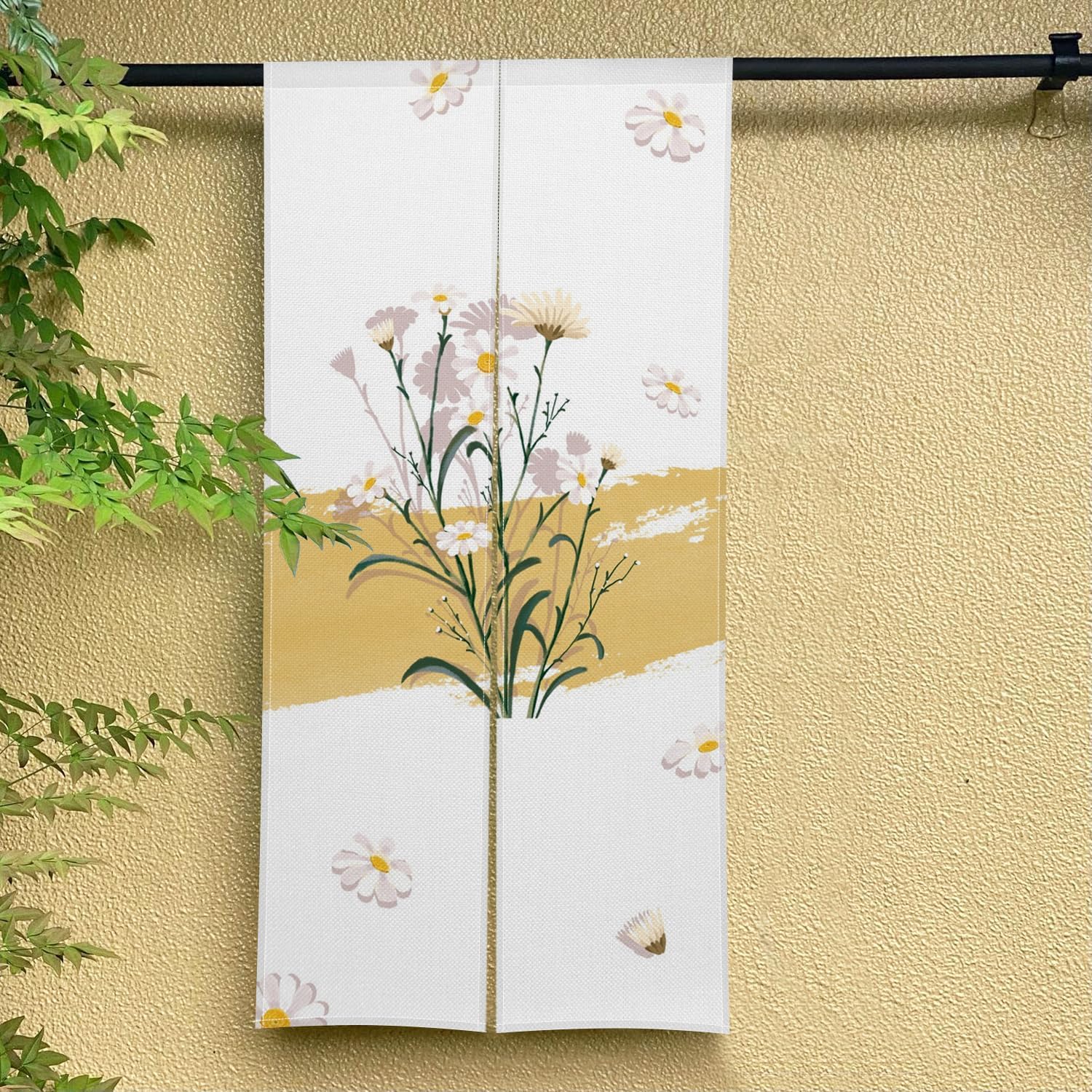 Daisy Flower Japanese Noren Door Curtain 34x60