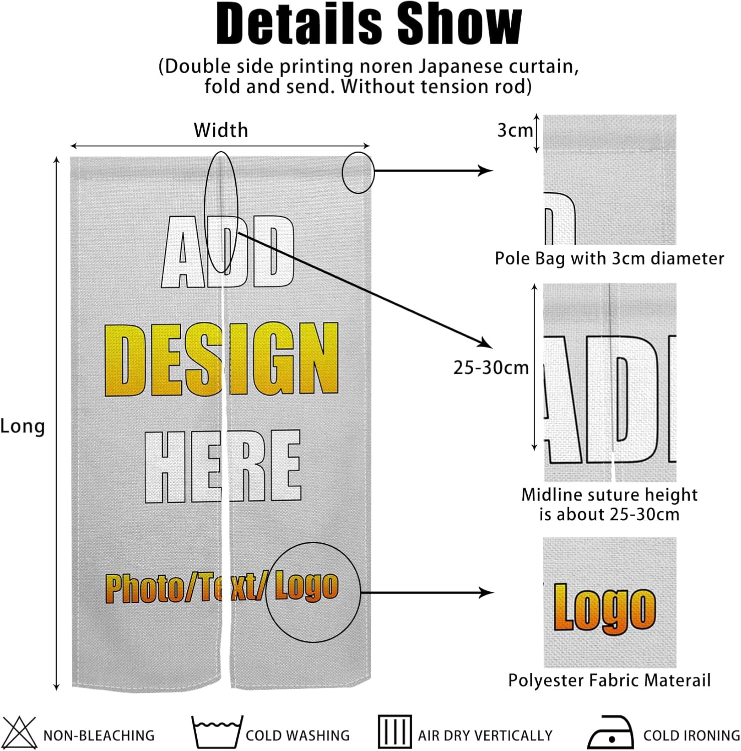 Customized Japanese Door Curtain Noren with Picture 335x472
