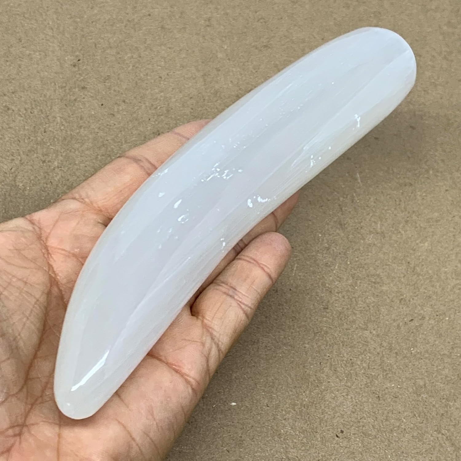 Natural Solid Selenite Crystal Wand Polished 070 lbs 7x14 B36494