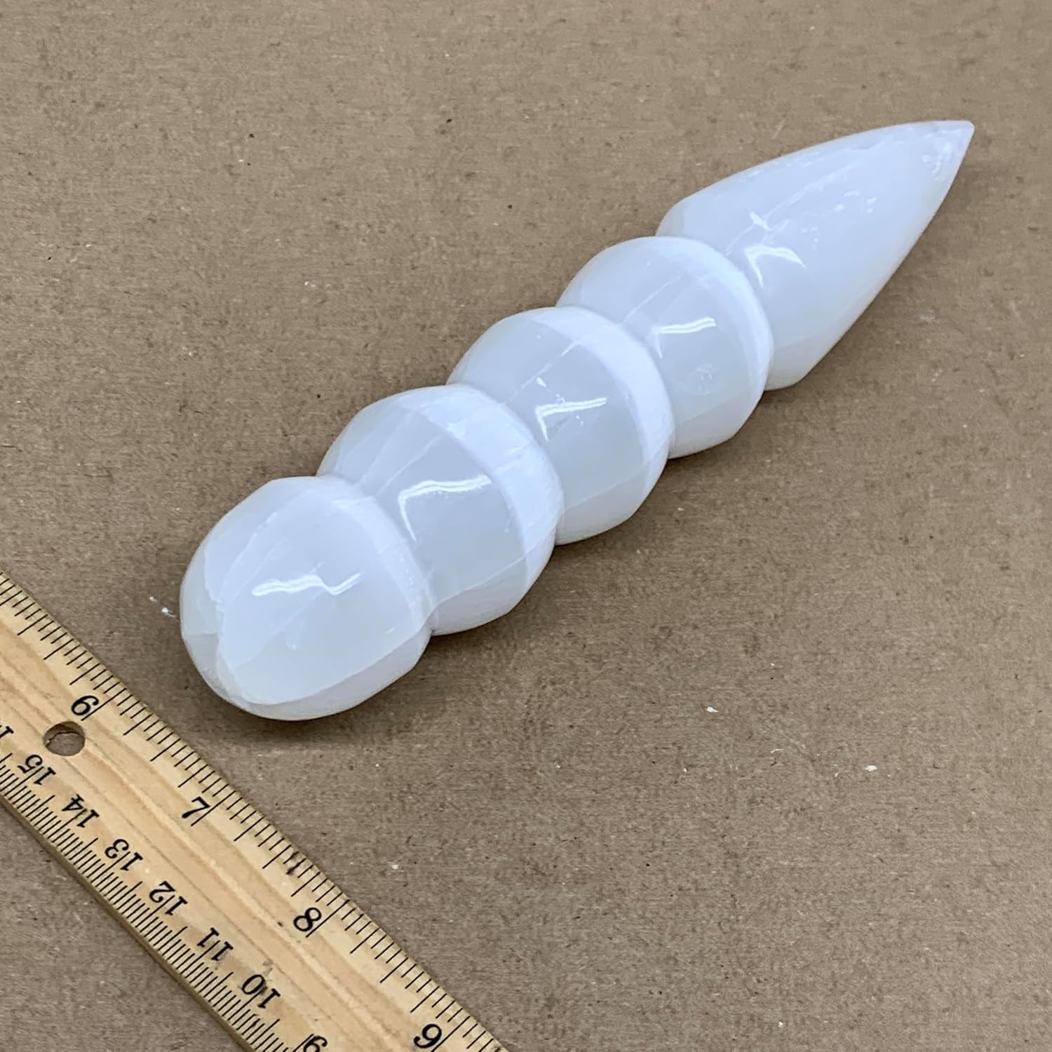 080 Lbs Large Selenite Crystal Spiral Wand Point B36604
