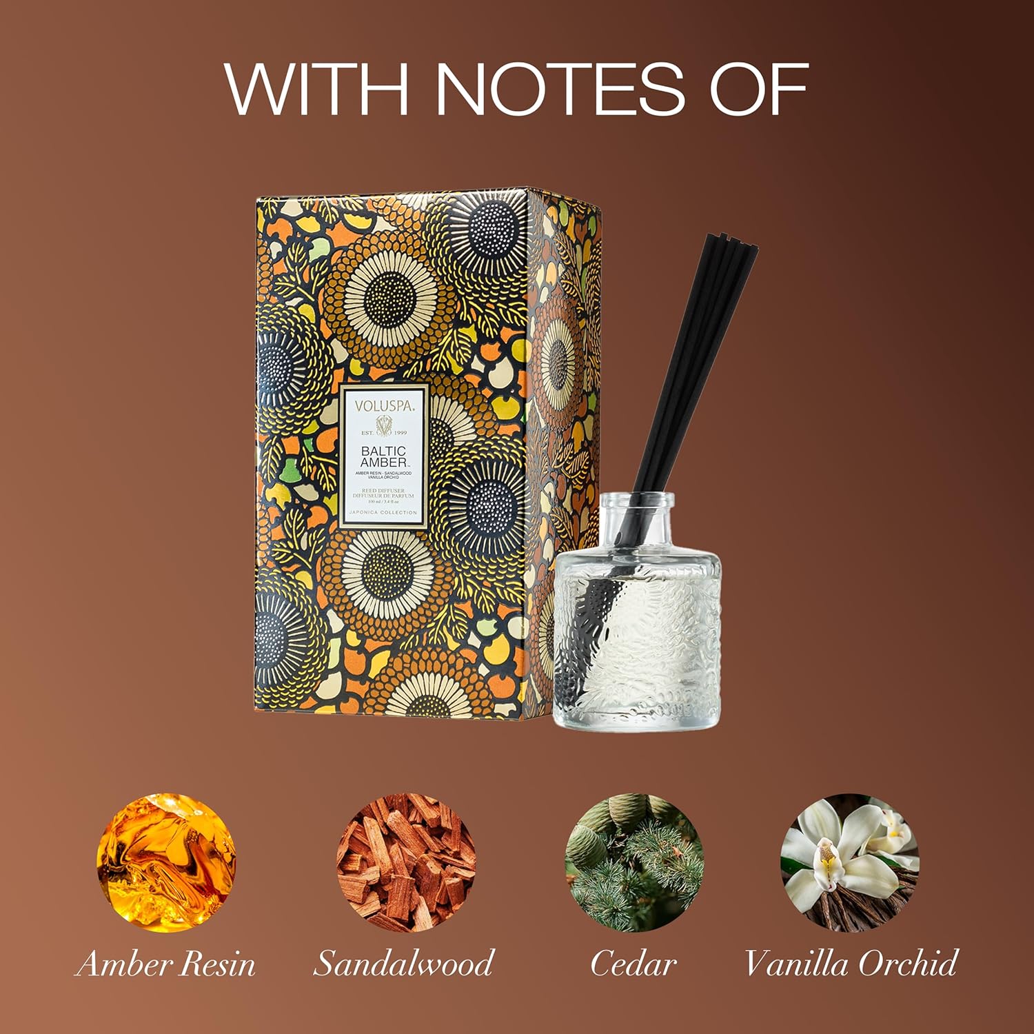 Voluspa Baltic Amber Reed Diffuser 34 Oz