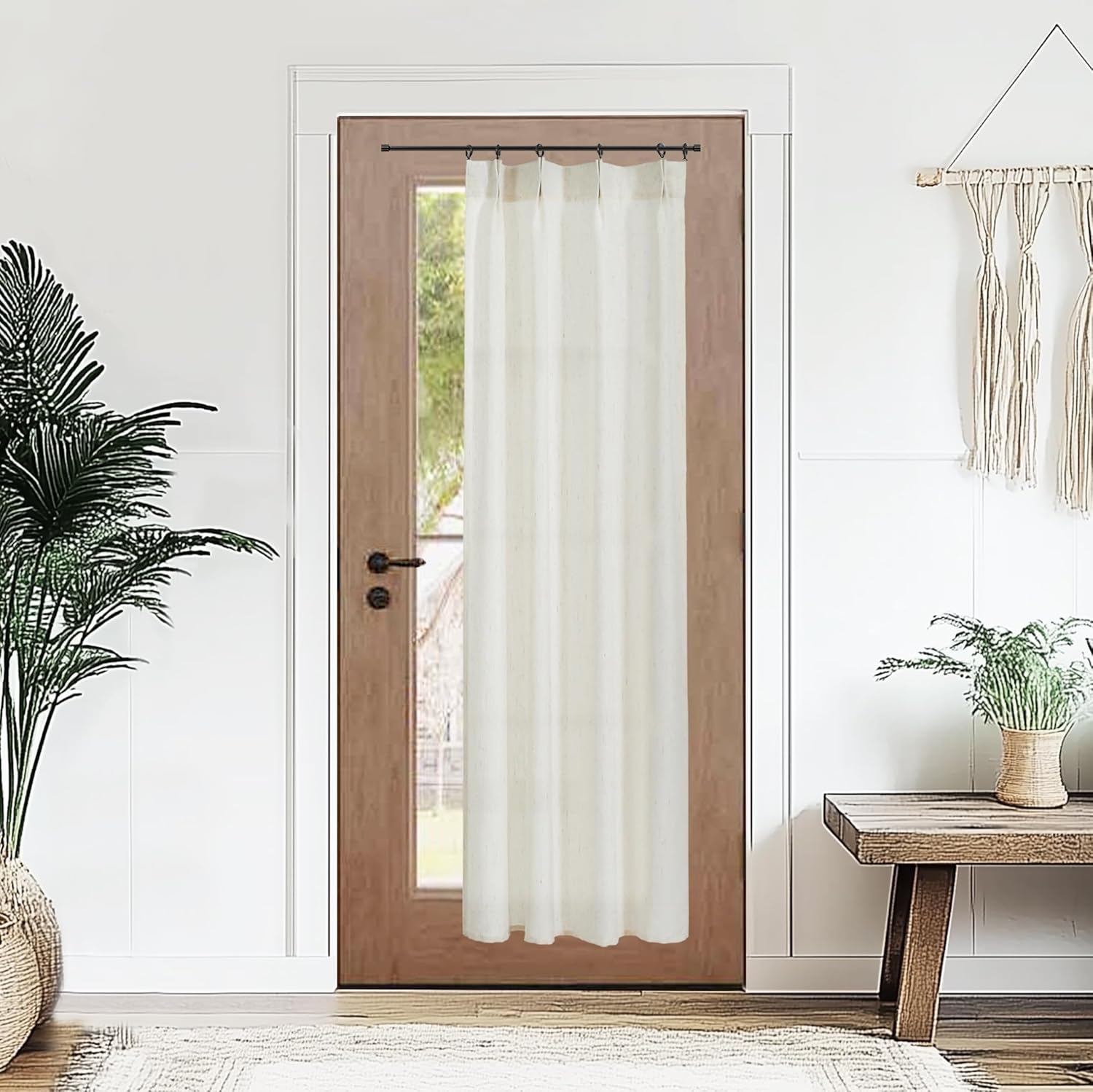 French Door Curtain Panel Sheer Privacy Linen