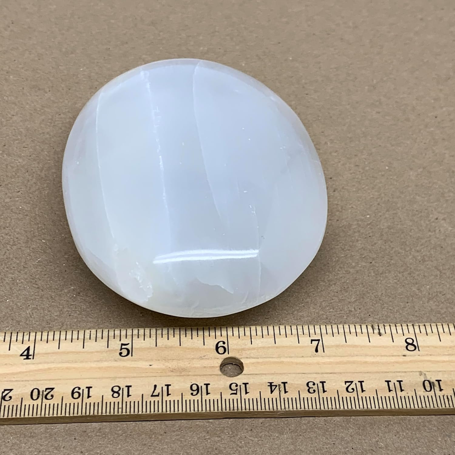 WatanGems 066 lbs Large Selenite Palm-Stone Crystal Pillow Shape