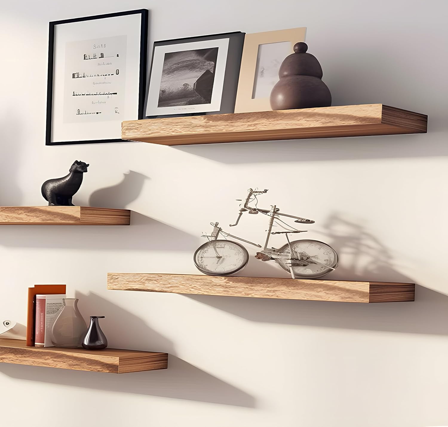 Wood Floating Shelves Set of 4 16 Inch