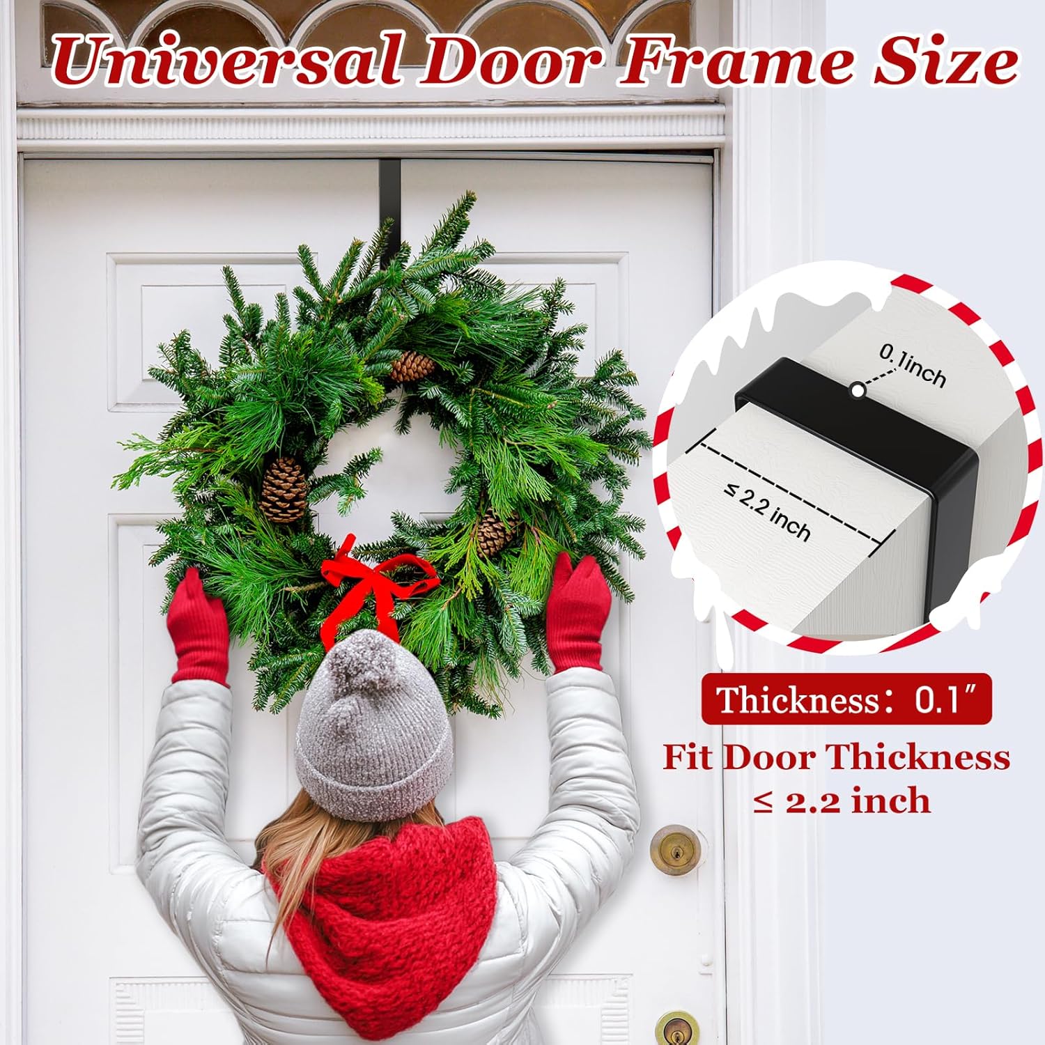 EverMerry 2 Pack 14 Inch Wreath Hangers