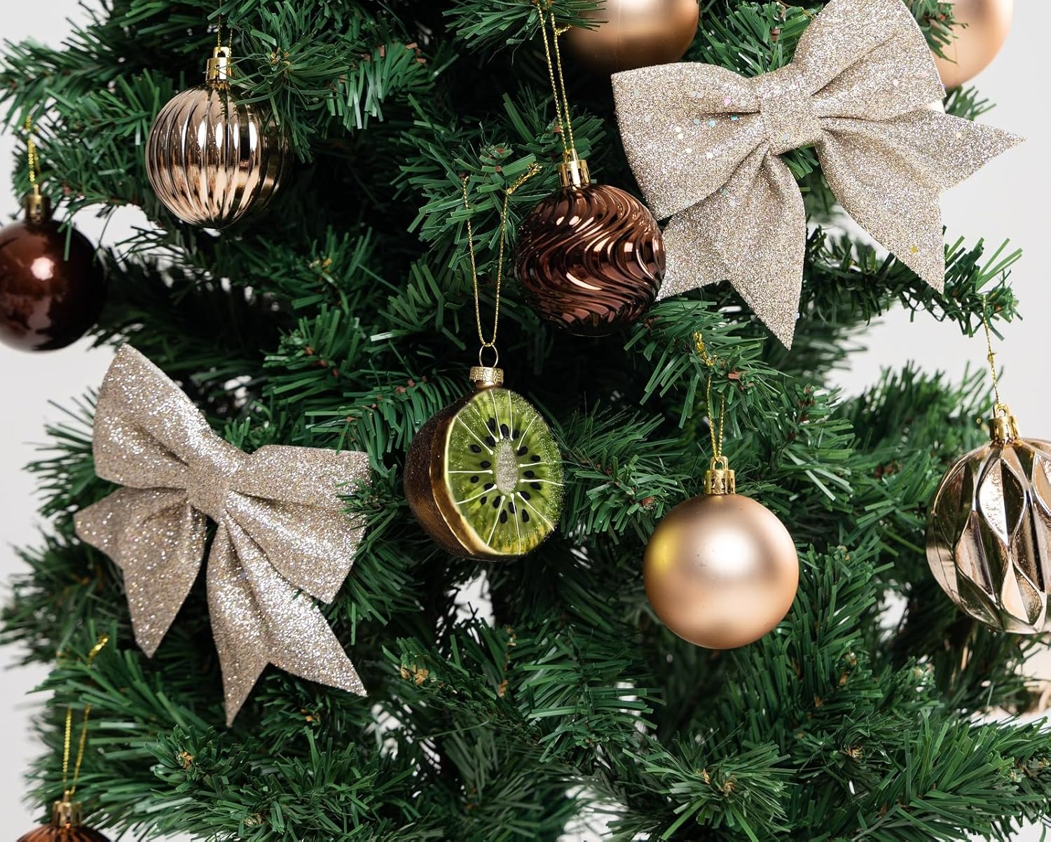 2pcs Glass Kiwi Fruit Christmas Tree Ornaments