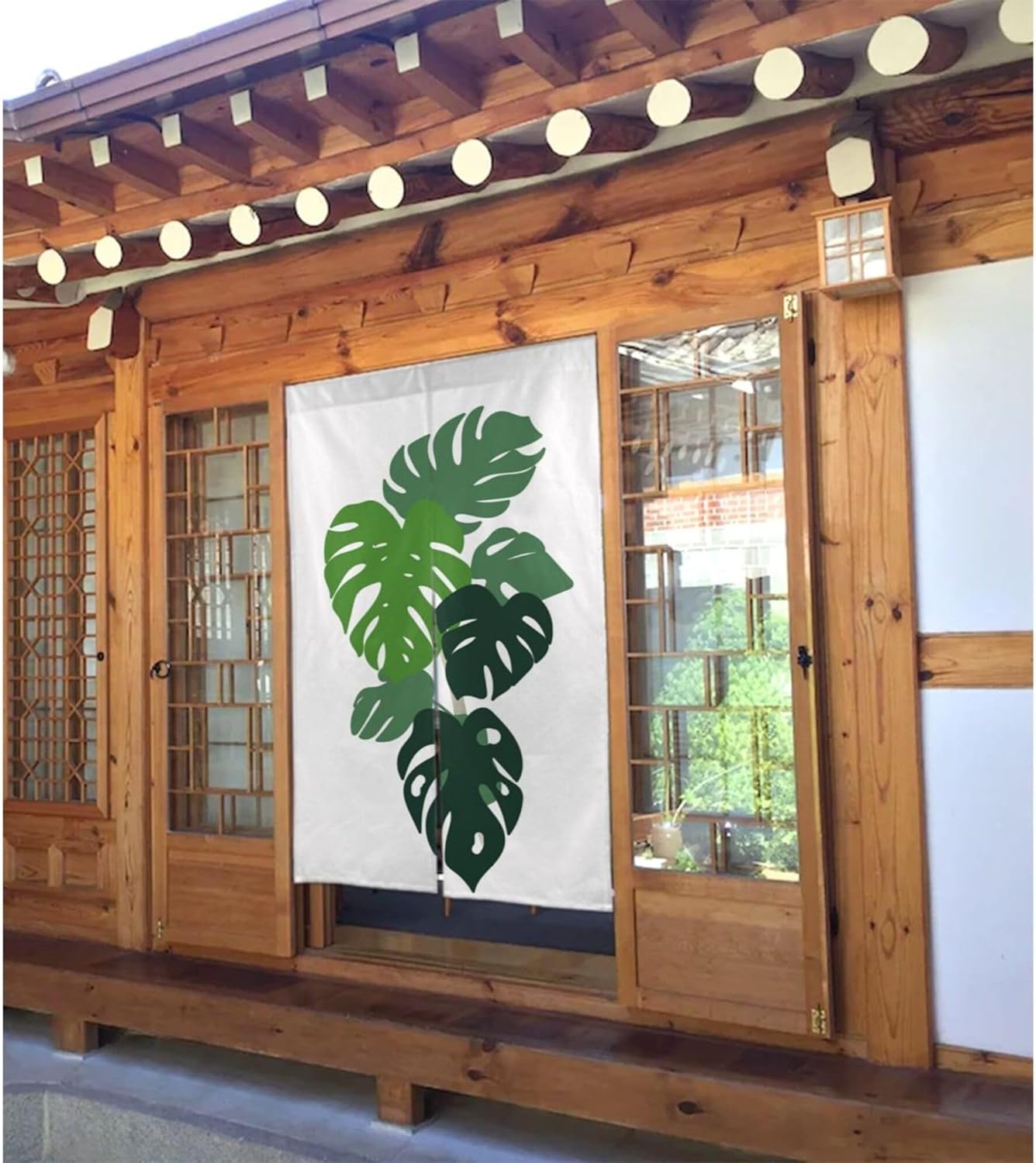 Monstera Door Curtain for Home Decor