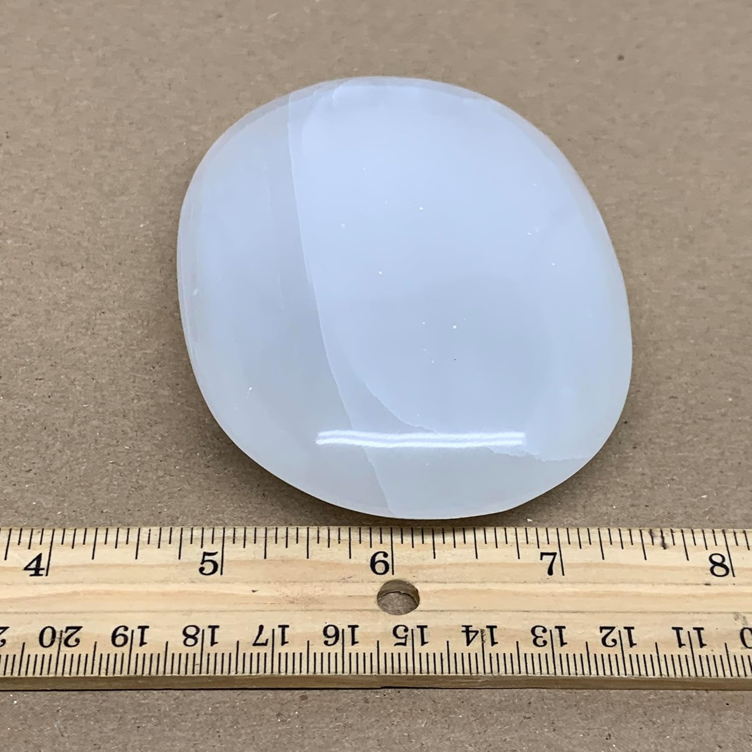 WatanGems Large Natural Selenite Palm-Stone Crystal Pillow Shape 056 lbs B36116