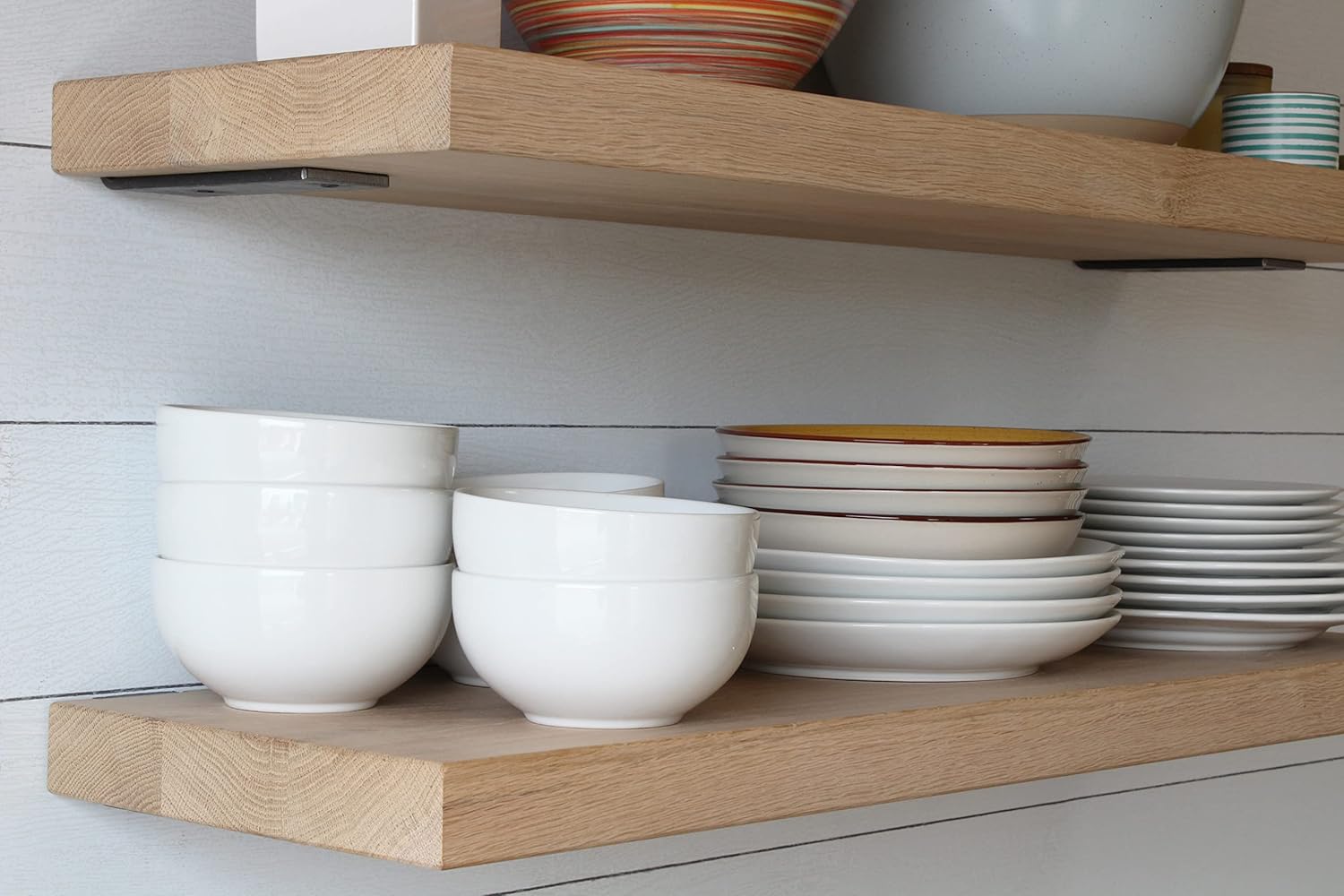 Urban Legacy Unfinished White Oak Floating Shelves Set of 2