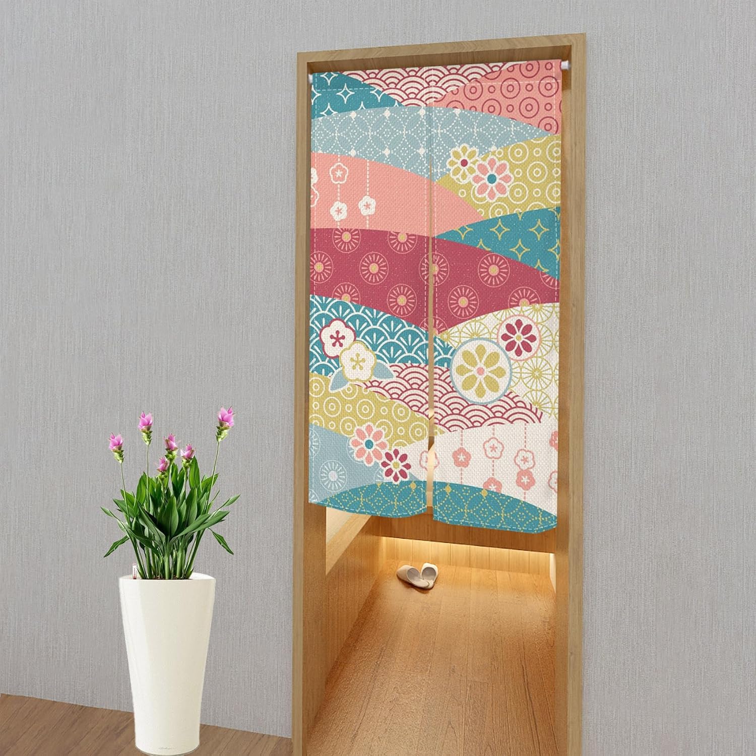 Japanese Noren Door Curtain 34x48 Inches Single-Sided Pattern