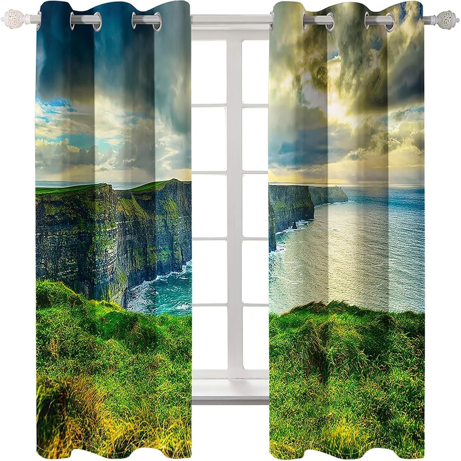 Homxi Kitchen Curtains 2 Panels Set Blackout Grommet