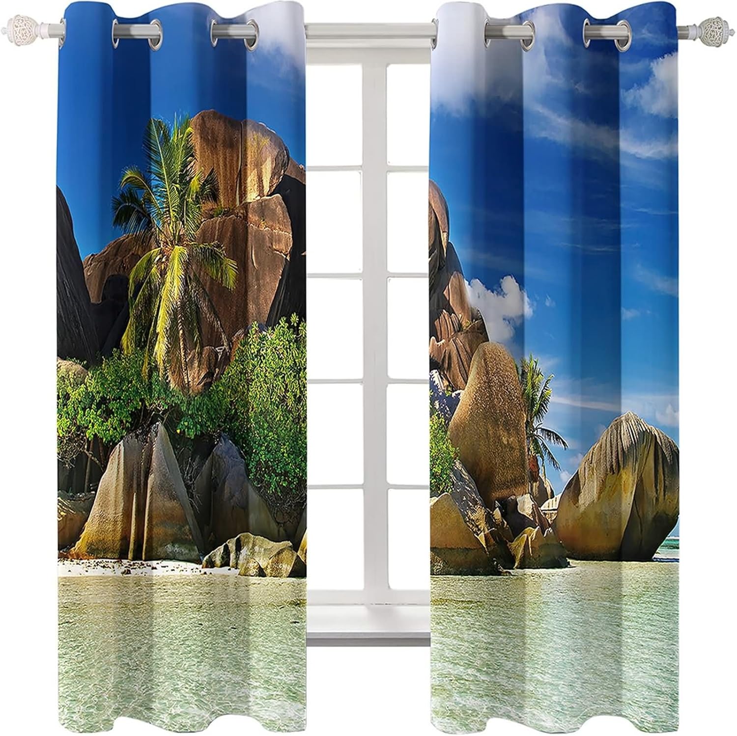 Homxi Curtain Blackout 2 Panels Living Room Set