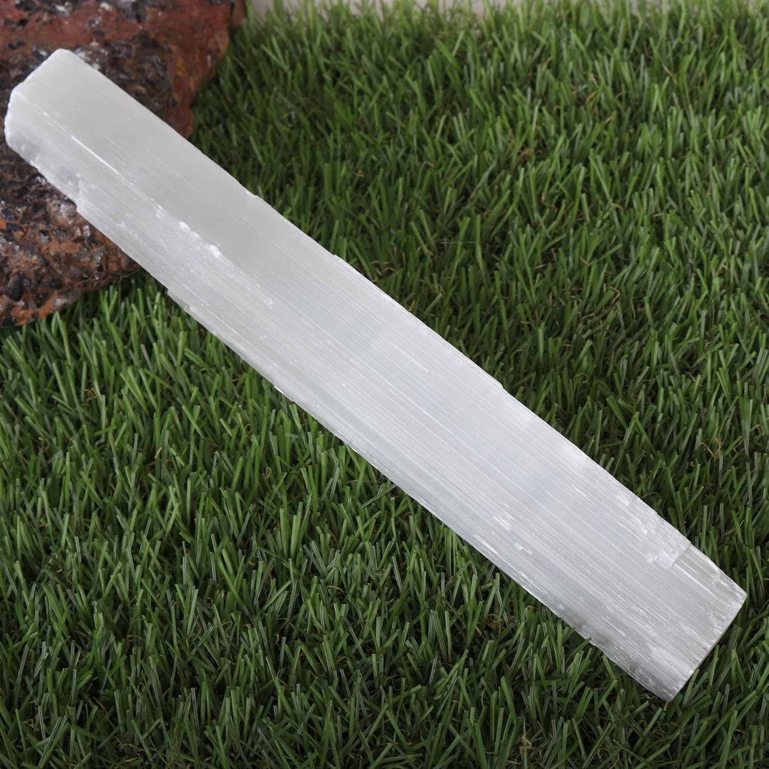 REAL GEMS Natural Selenite Rod 344 Grams Healing Crystal