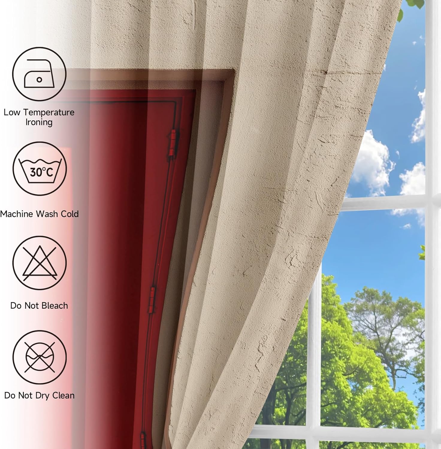 Concrete Frame Doorway Curtains 2 Panels Set