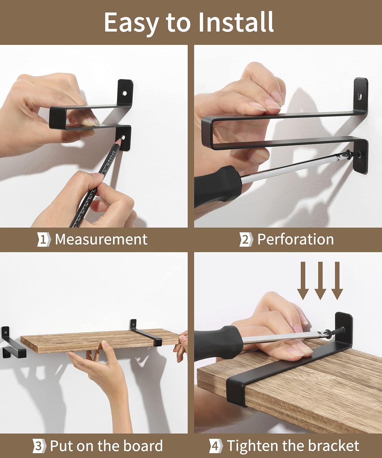 Sapowerntus Wood Floating Shelves Set of 3