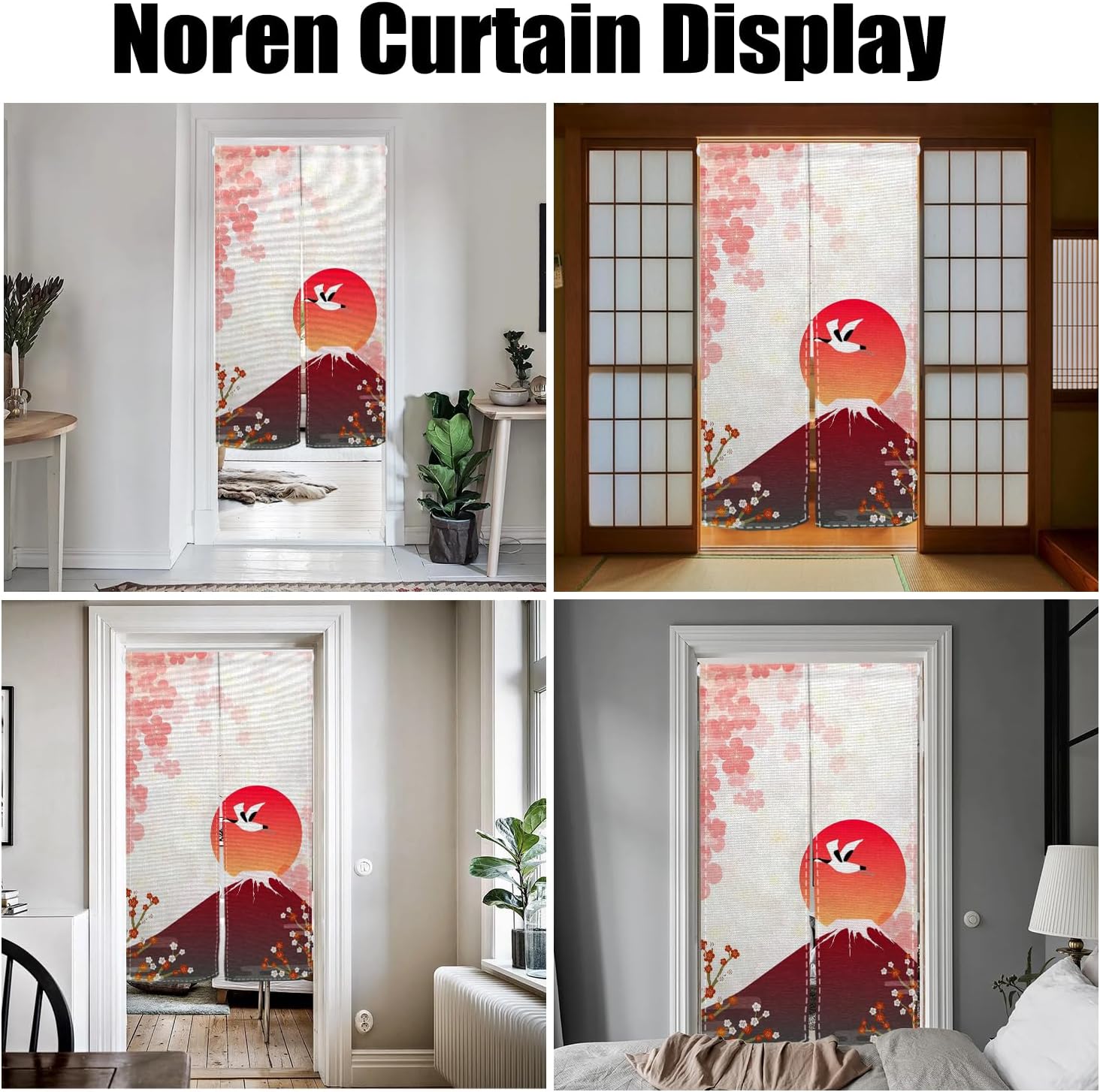 Long Japanese Noren Door Curtain Boho Style