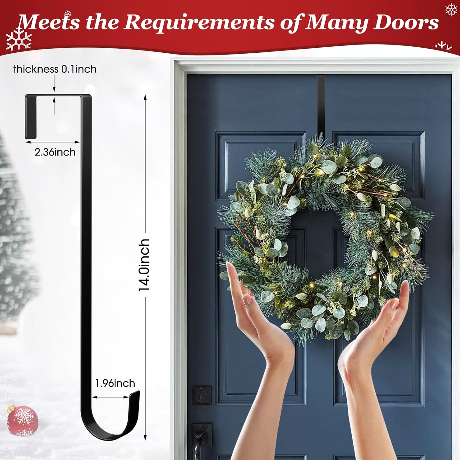 EverMerry 2 Pack 14 Inch Wreath Hangers