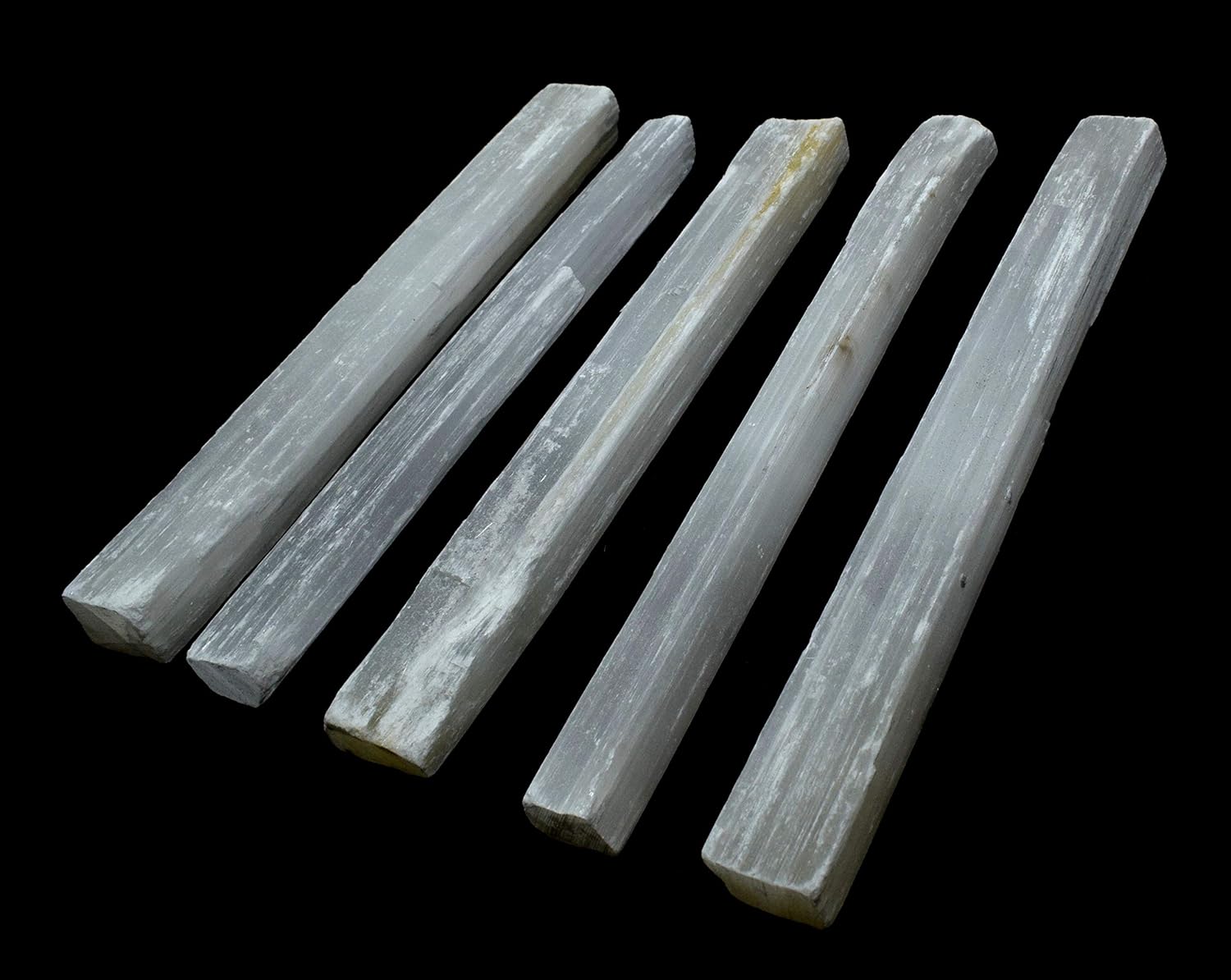 8 White Selenite Sticks Natural Sparkling Crystal Mineral Rough Points - 5PCS Morocco