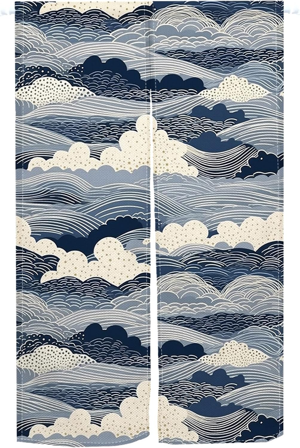 Leowefowa Japanese Noren Curtain Great Wave Design