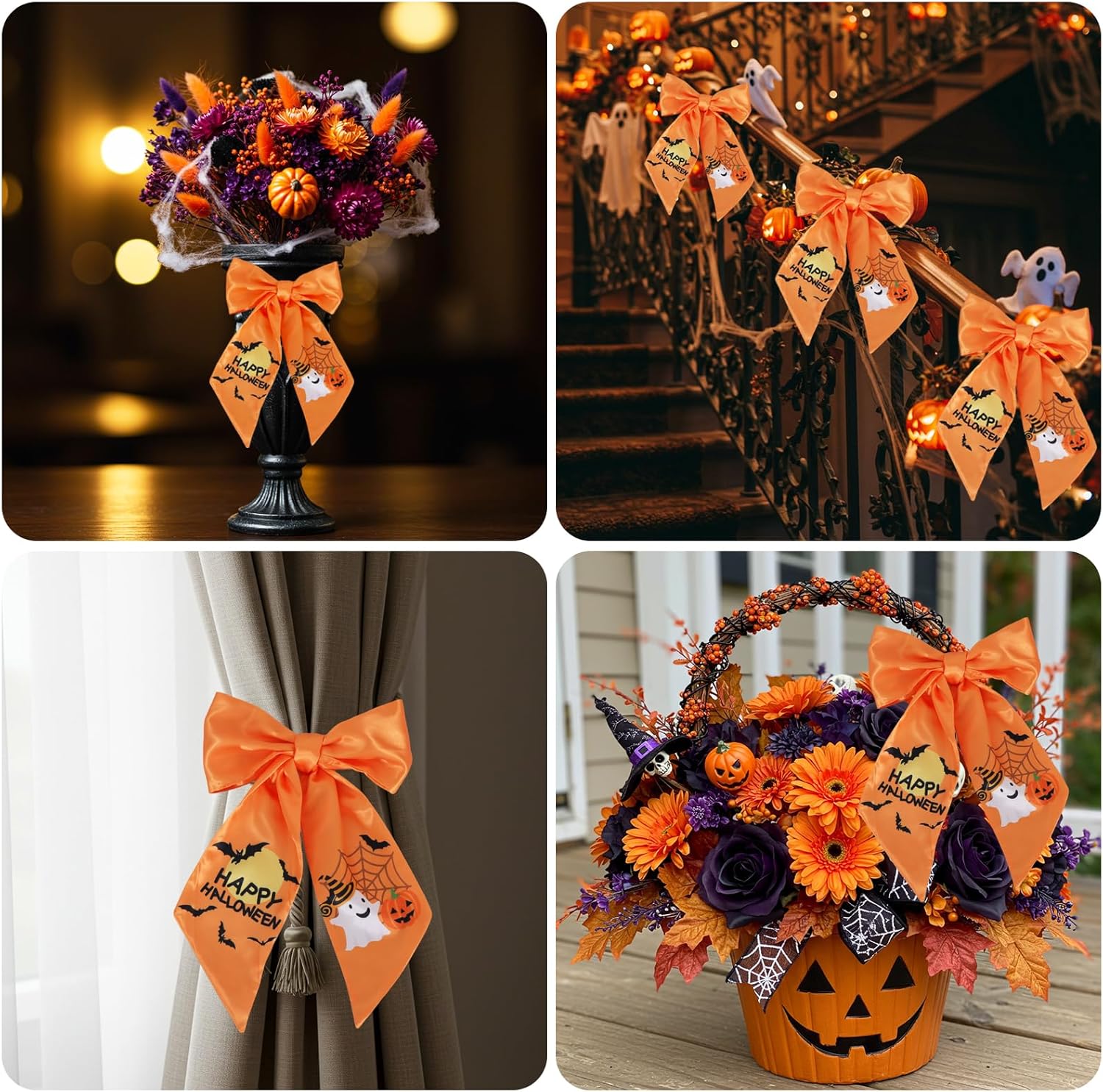 TONIFUL Halloween Wreath Sash for Front Door