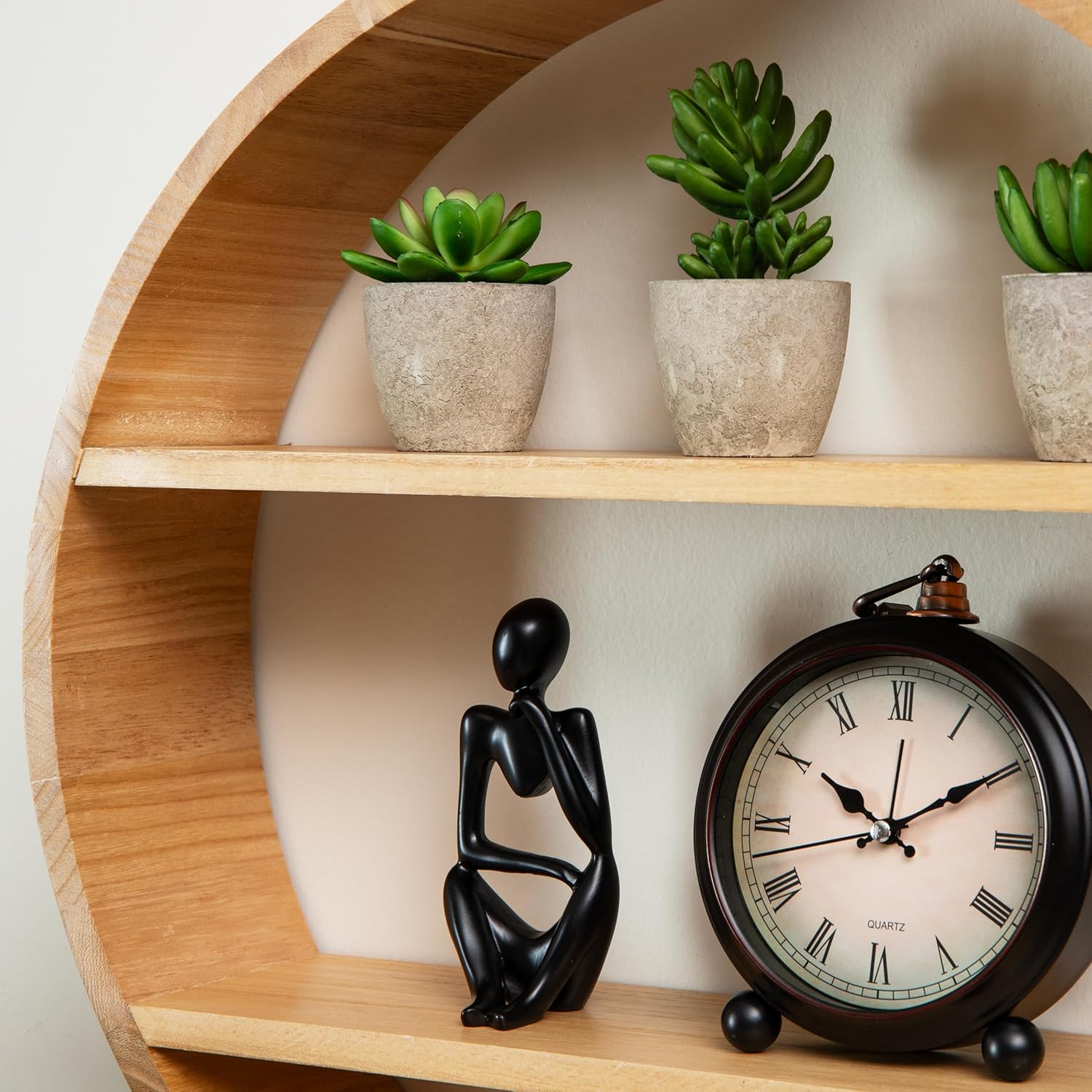 Mind Reader Circular Floating Shelf 18x18x4 Brown