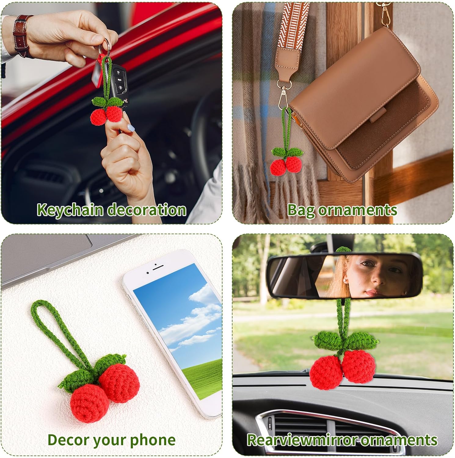 Cute Cherry Car Mirror Hanging Ornament