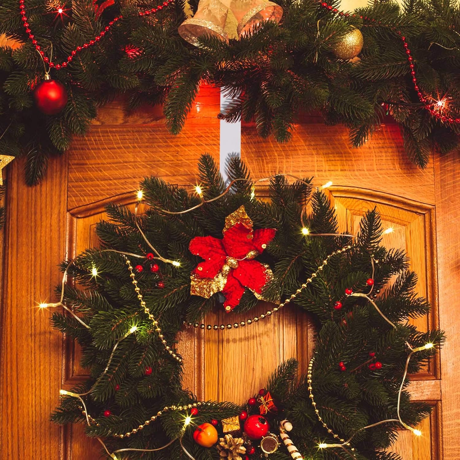 Zhehao 3 Pack Christmas Metal Wreath Hangers