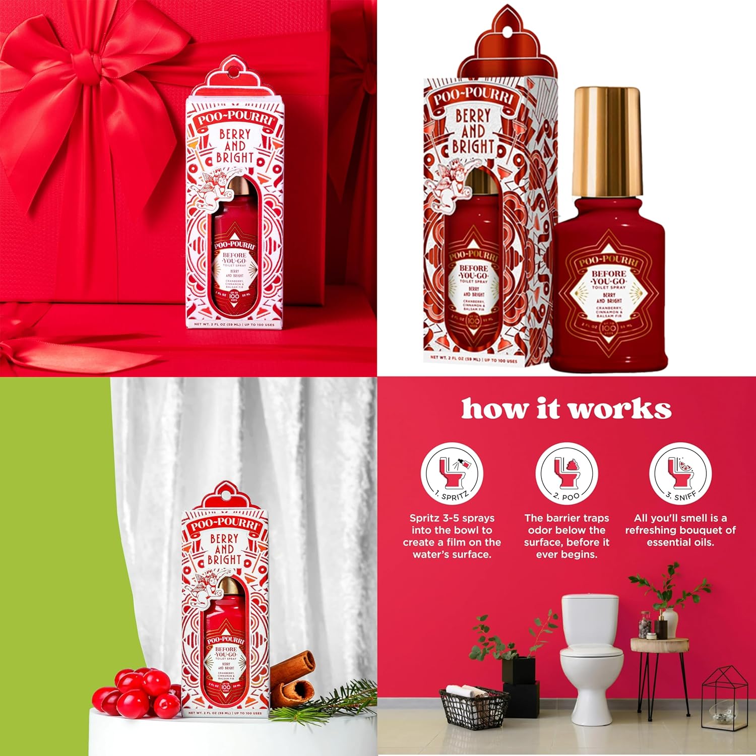 Poo-Pourri Berry and Bright Toilet Spray Pack of 2