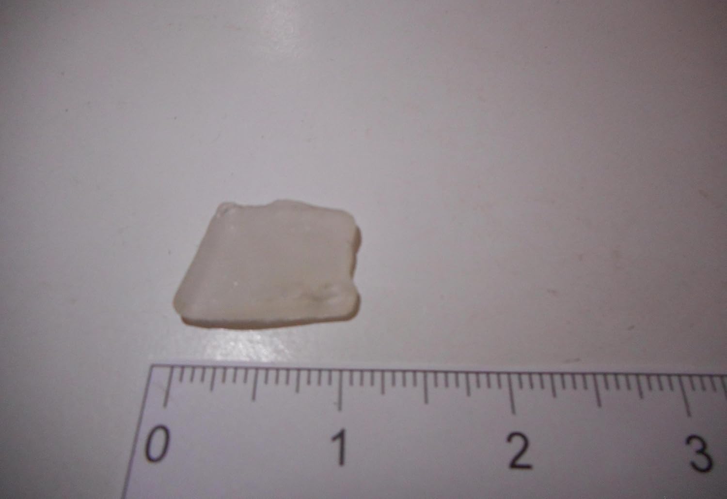 1 Inch Square Flat White Thicker Sea Glass Gem