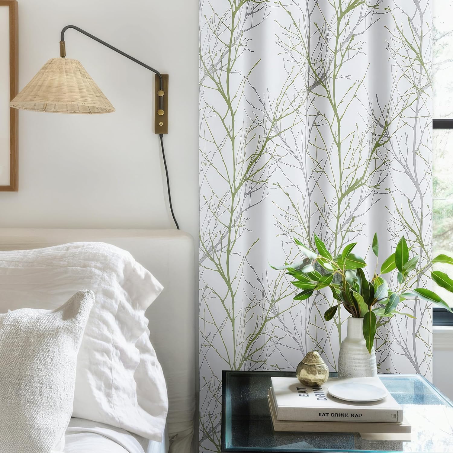 FMFUNCTEX Blackout Sliding Door Curtains 100 Inch Wide