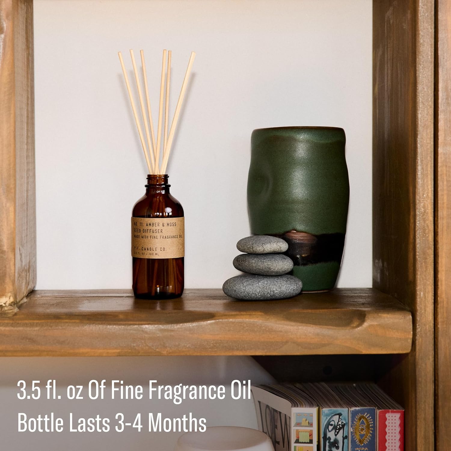 PF Candle Co Amber Moss Reed Diffuser Set 35 Fl Oz