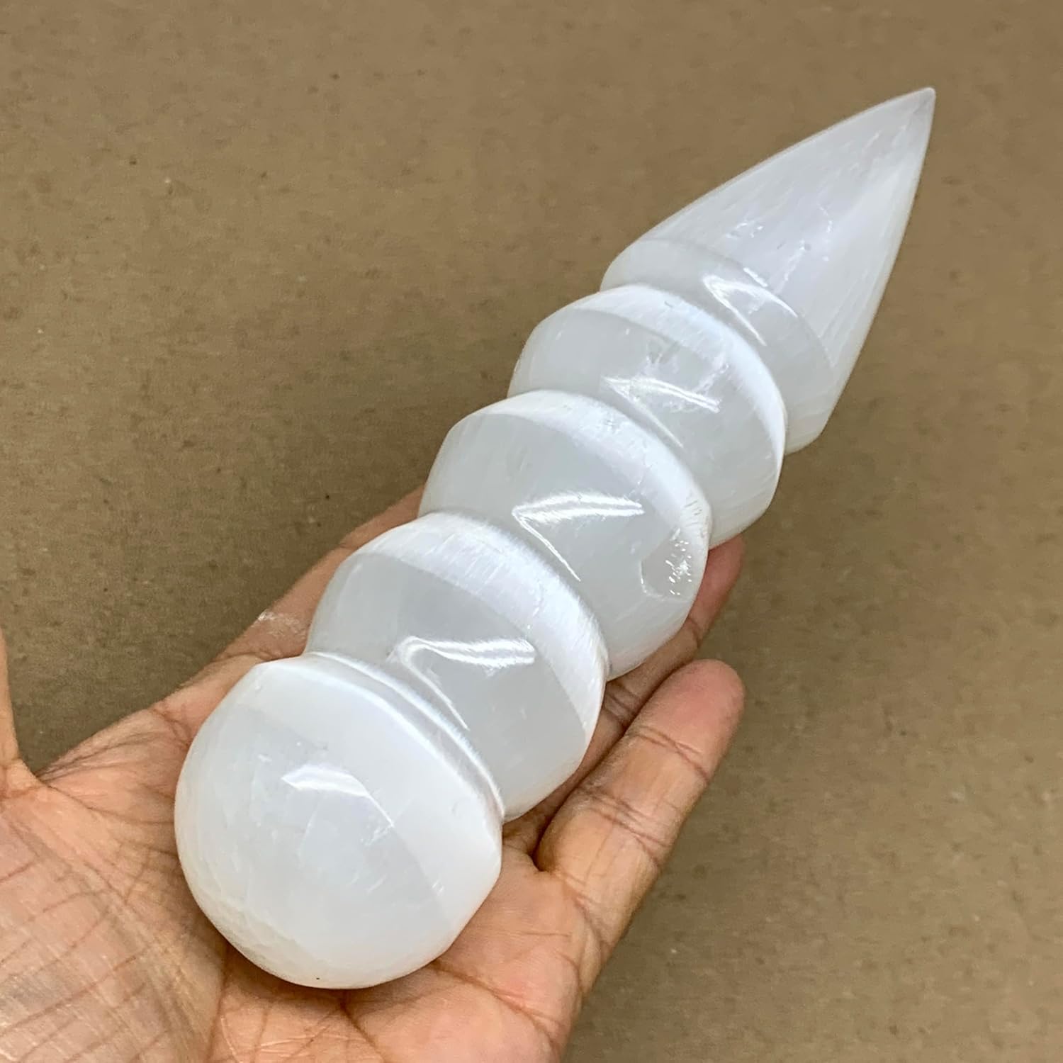 Large Selenite Crystal Spiral Wand Point 092 lbs