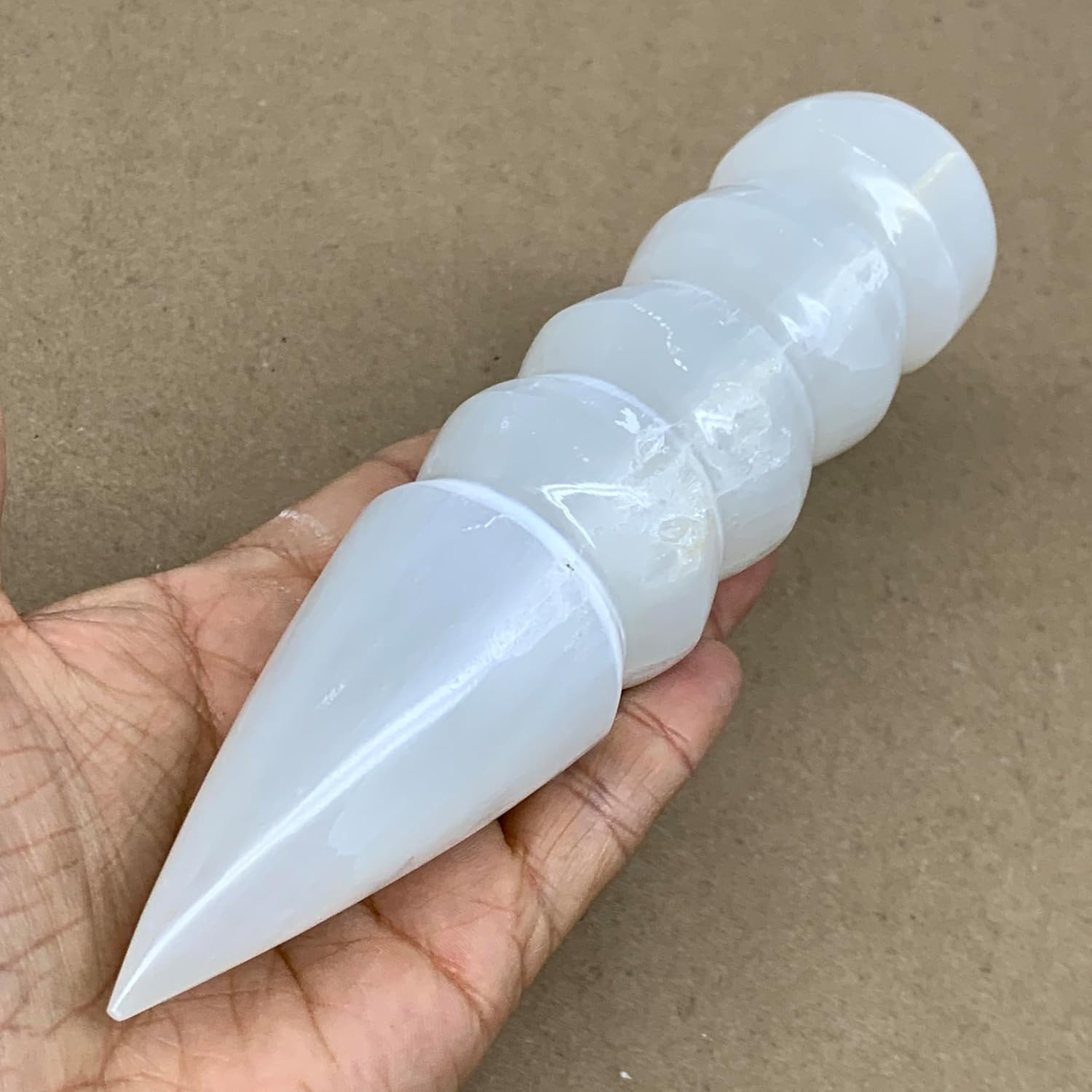 Large Selenite Crystal Spiral Wand Point 092 lbs