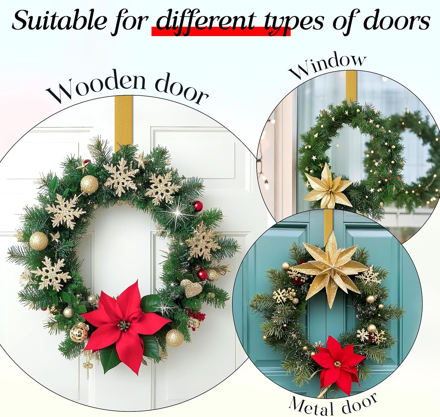 Sturdy Metal Wreath Hangers for Front Door