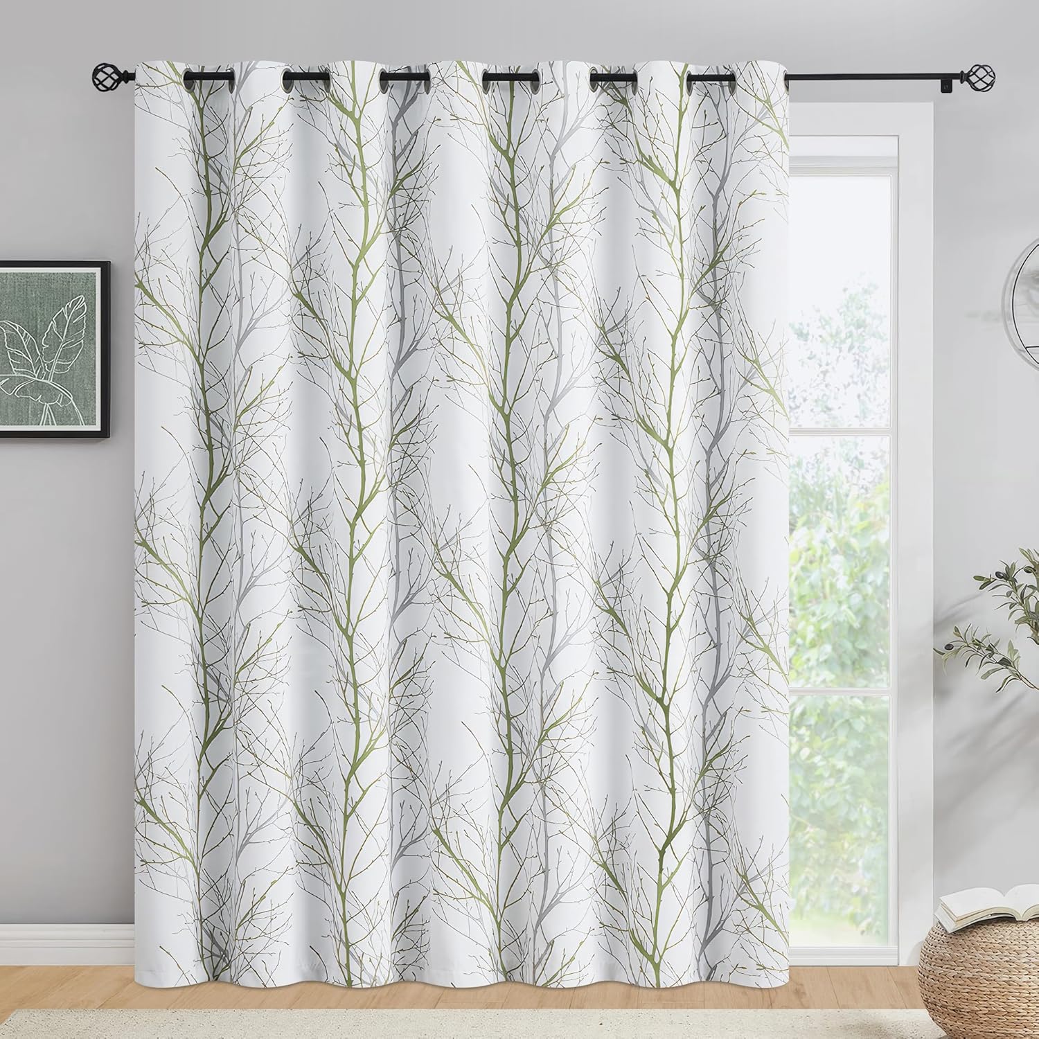 FMFUNCTEX Blackout Sliding Door Curtains 100 Inch Wide