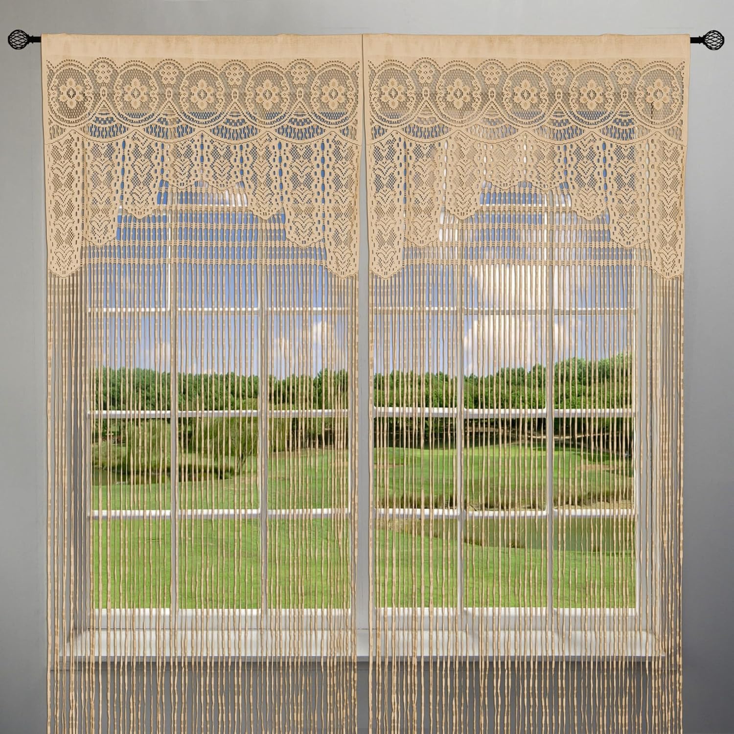 Atsweetlife Lace Door String Curtain 39x79in