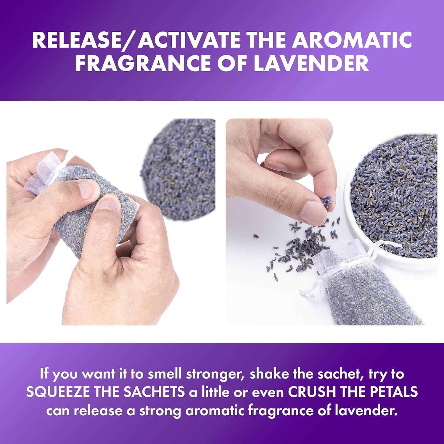 French Lavender Sachets Set of 24 for Closets and Drawers