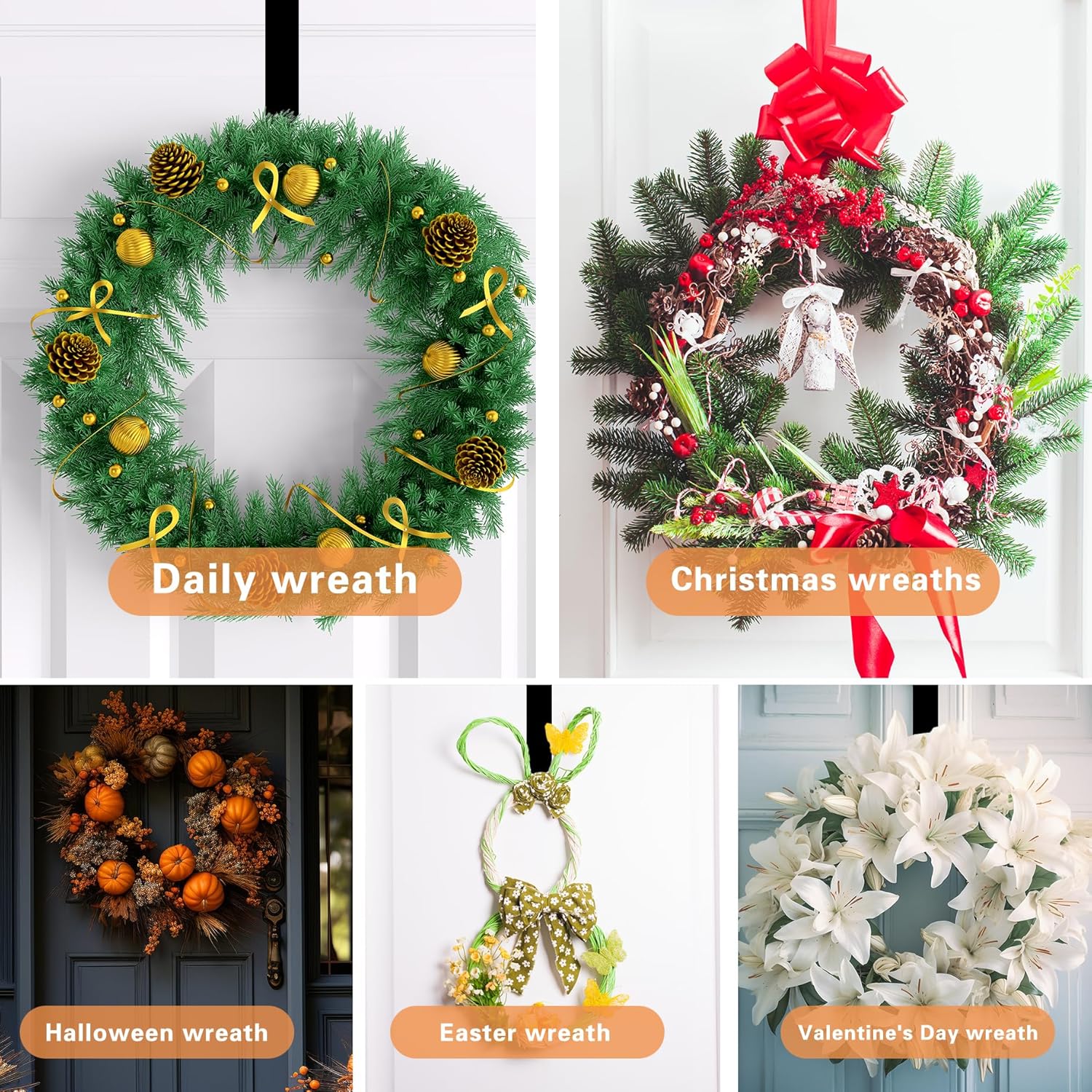 15 Inch Steel Wreath Hanger for Front Door 1