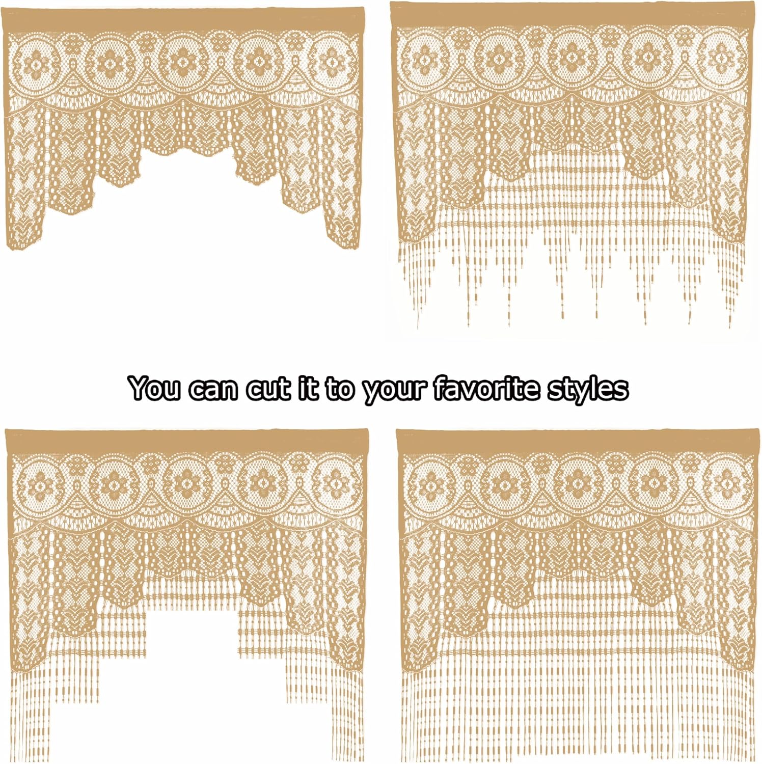 Atsweetlife Lace Door String Curtain 39x79in