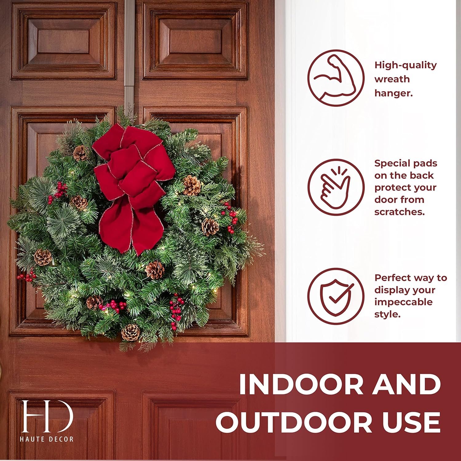 Haute Decor Adjustable Length Wreath Hanger - 20 Lb Capacity