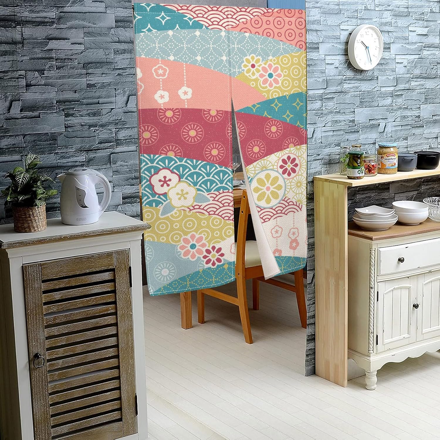 Japanese Noren Door Curtain 34x48 Inches Single-Sided Pattern