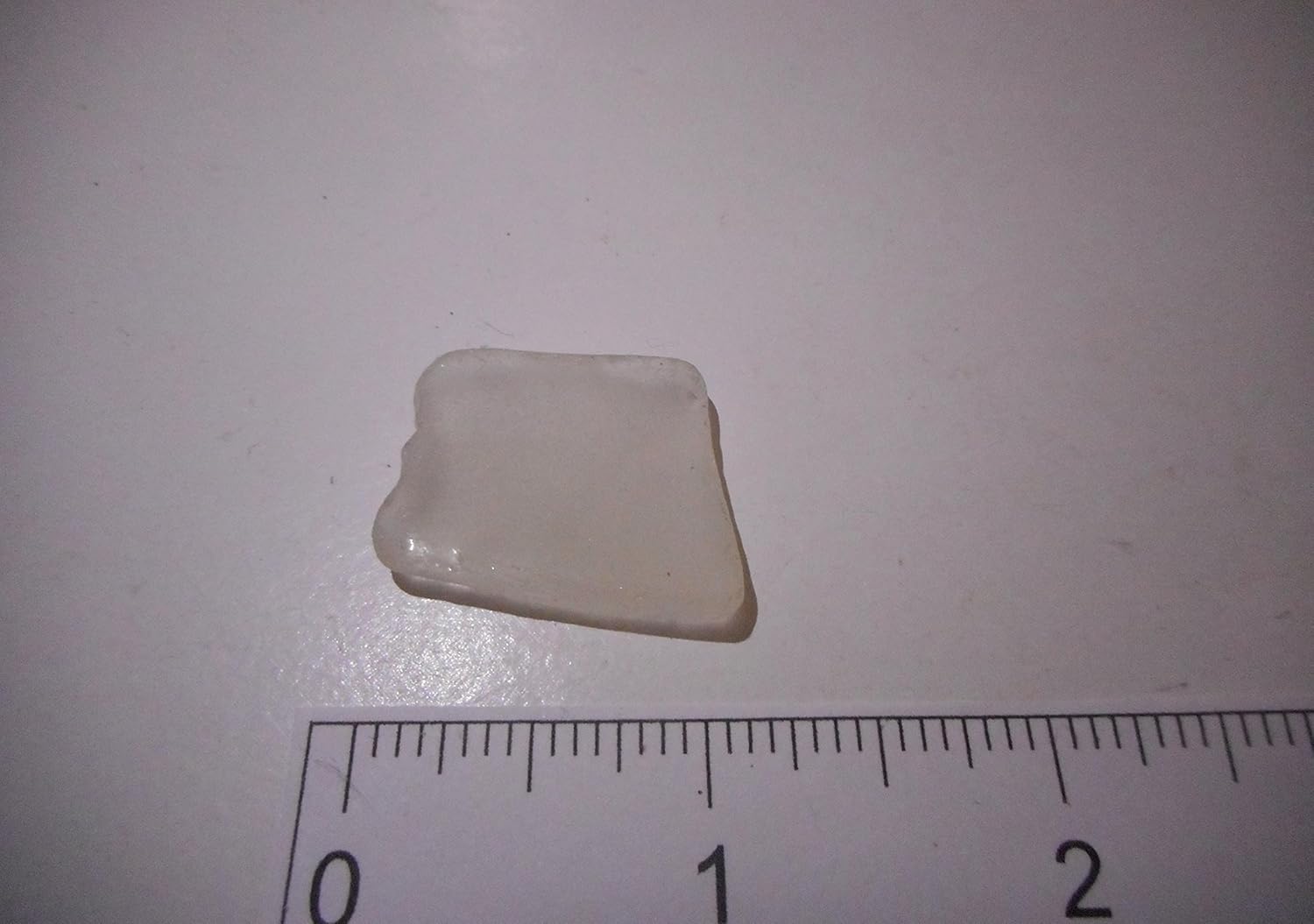 1 Inch Square Flat White Thicker Sea Glass Gem