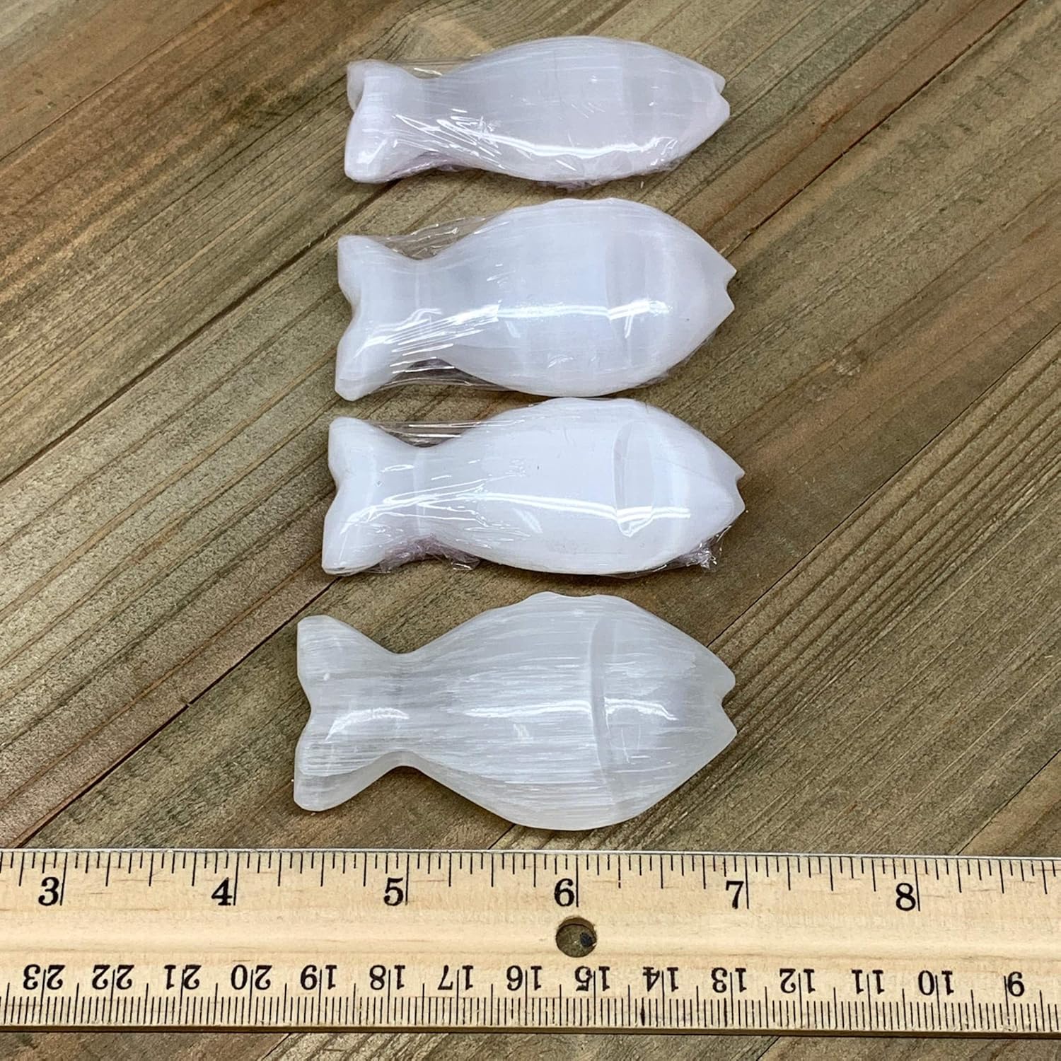 White Selenite Fish Crystal Handcrafted Morocco