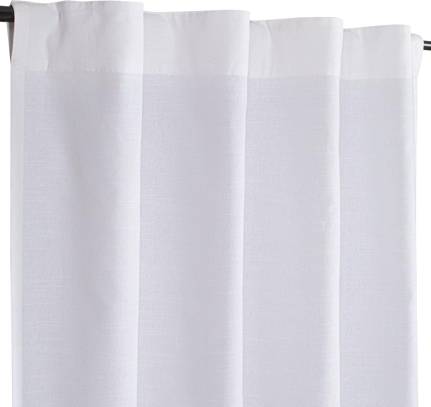 Goroly Home White Cotton Curtains 96 Inch Panels 2 Pc